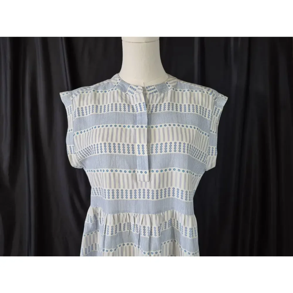 Marie Oliver Womens Lachlan Light Blue Silk Linen Blend Mini Dress